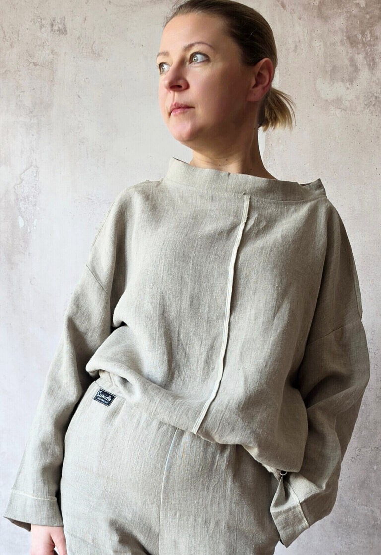 Lniany komplet damski Aurea – naturalny len