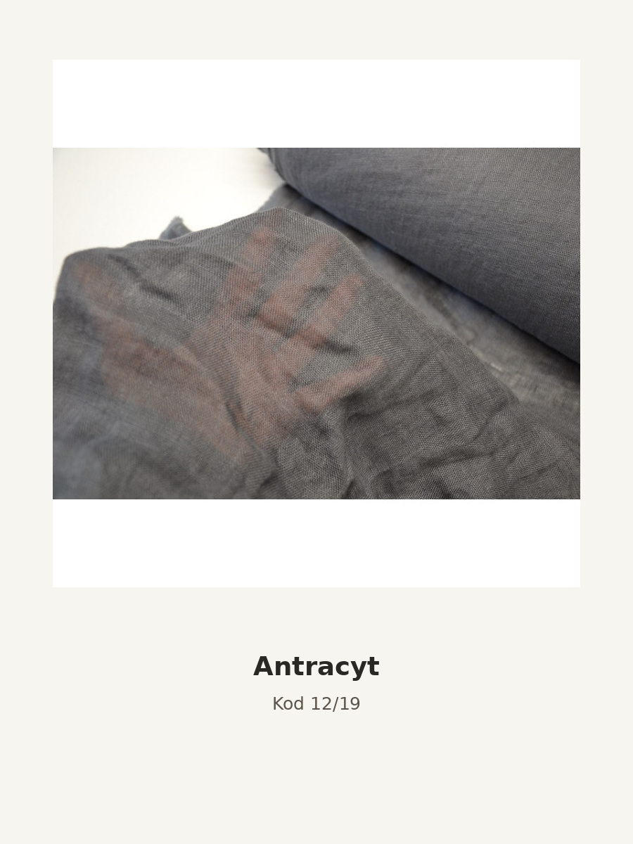 Kolor szala: Antracyt. Zdjęcie próbki lnianej mgiełki, antracytowy.