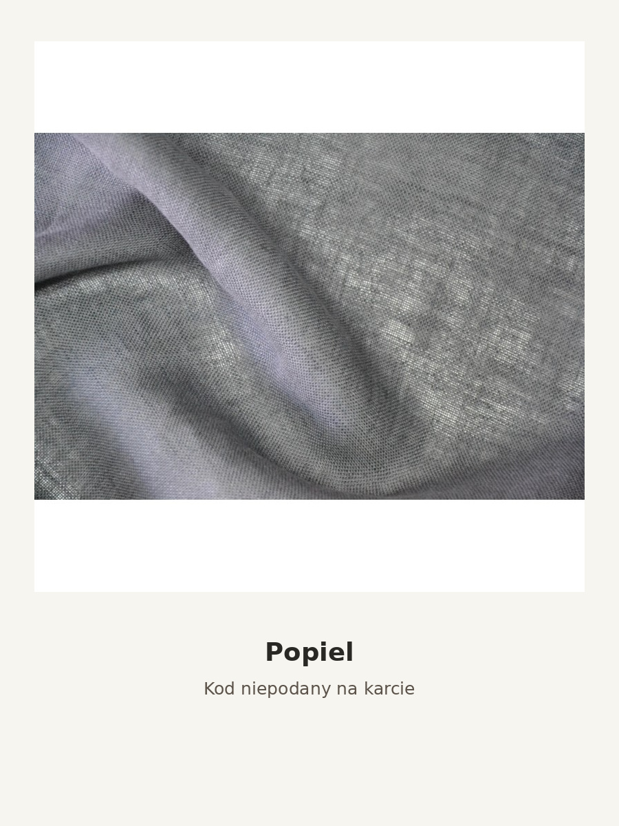 Kolor szala: Popiel. Zdjęcie próbki lnianej mgiełki, popielaty.